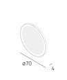Espejo circular 70ø negro mate