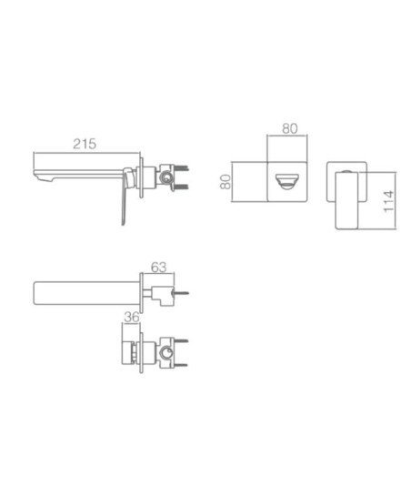 Grifo empotrado blanco de lavabo Fiyi IMEX en oferta GLF016/BL