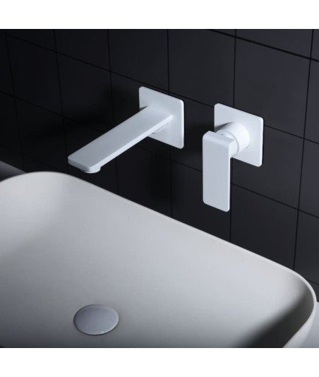 Grifo empotrado blanco de lavabo Fiyi IMEX en oferta GLF016/BL