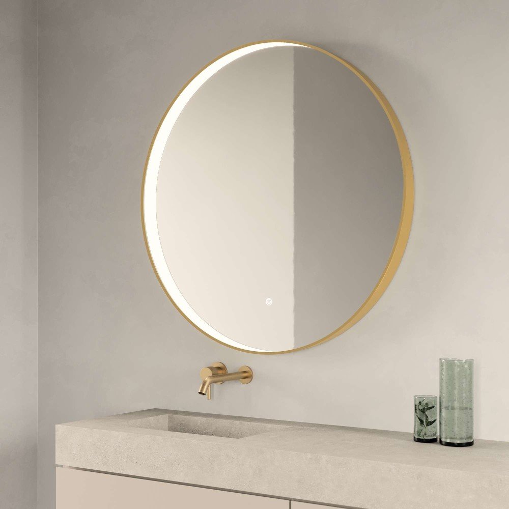 Espejo bolero 100ø oro cepillado