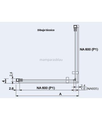 Mampara de ducha angular abatible nardi