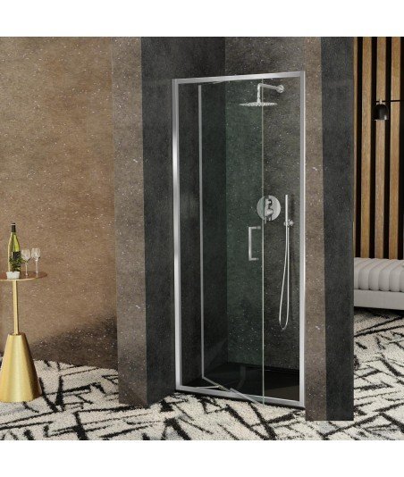 Mampara de ducha 1 puerta abatible con guía corredera Prisma