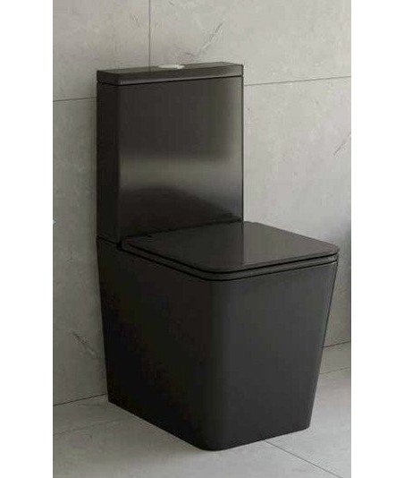 Pack Inodoro + bidé negro compacto Rimless Pisa