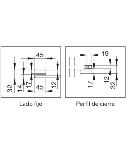 Mampara de ducha fijo y puerta corredera Liberty | acero inoxidable