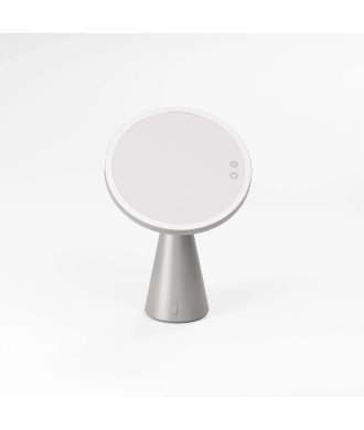 Espejo sobremesa con espejo auxiliar - plata