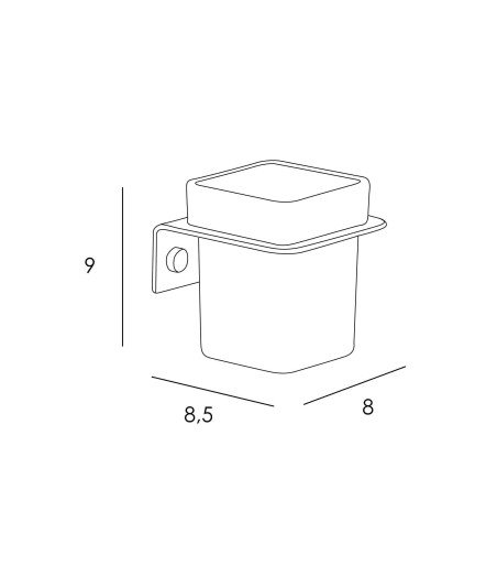Portacepillos pared - inox cepillado