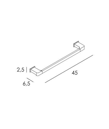 Toallero barra 45 cm dual fix - oro cepilado