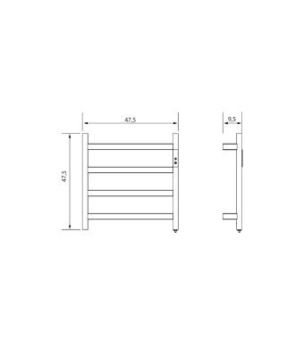 Toallero Eléctrico negro mate 47,5 cm - 01881081