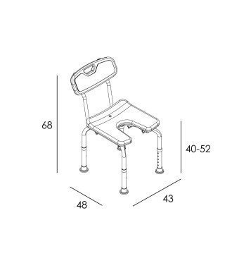 ASIENTO DUCHA ALUMINIO - PULIDO MATE