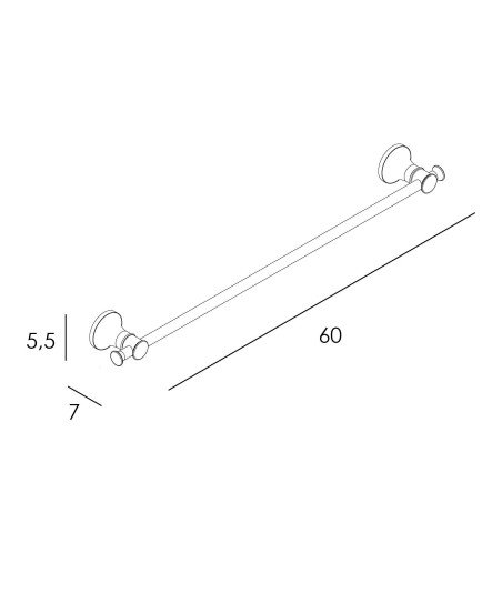 Toallero Barra 60 Cm - Cromo 02401002