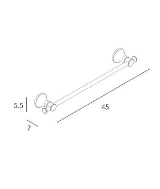 Toallero Barra 45 Cm - Cromo 02418002