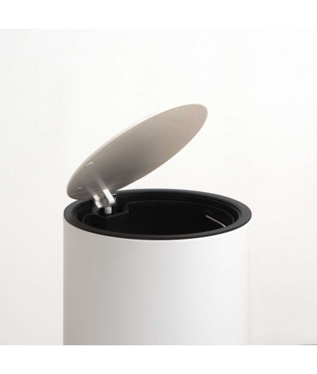 Cubo de pedal 5l - blanco mate