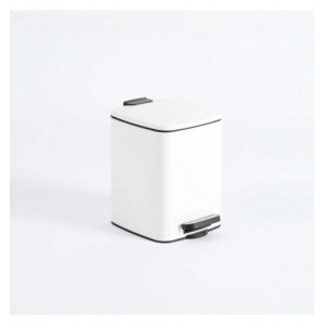 Cubo de pedal 5l - blanco mate