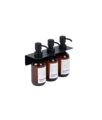 Dispensador triple de pared - negro mate