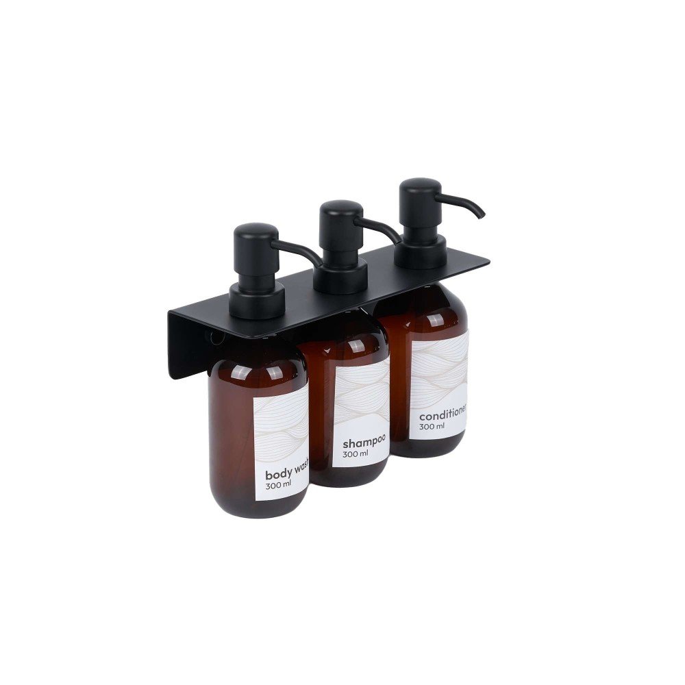 Dispensador triple de pared - negro mate