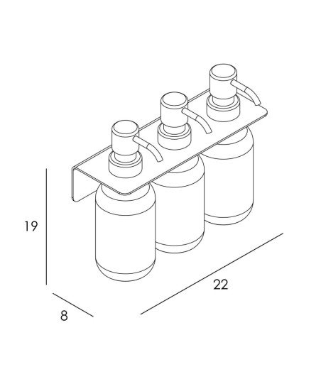 Dispensador triple de pared - negro mate