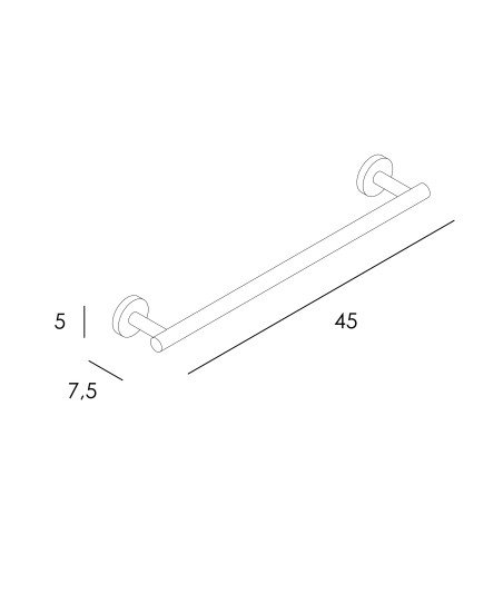 Toallero barra 45 cm dual fix - negro mate