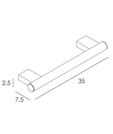 Barra de sujeción 35 cm - gun metal