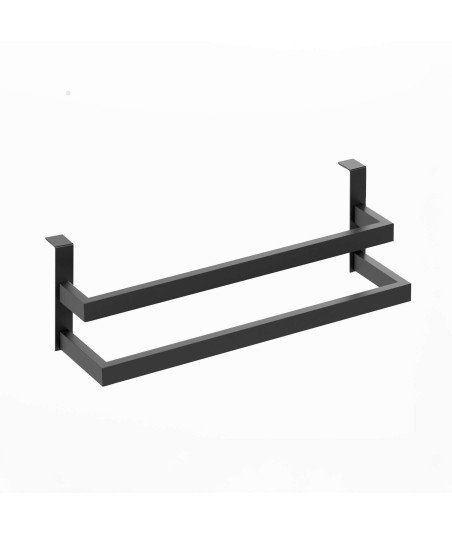 Toallero Doble Colgante - Negro Mate 02847081