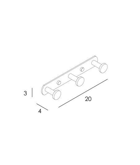 Percha triple pegar - bronce cepillado