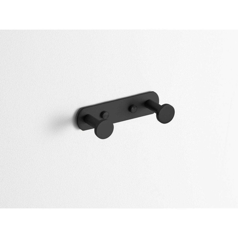 Percha doble - negro mate