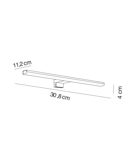 APLIQUE LED 308 MM RECT. - CROMO