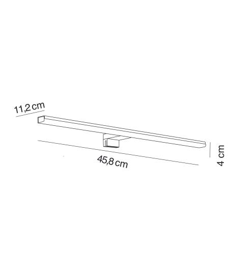 APLIQUE LED 458 MM RECT. NEGRO MATE