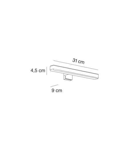 APLIQUE LED 310 MM RECT. - CROMO