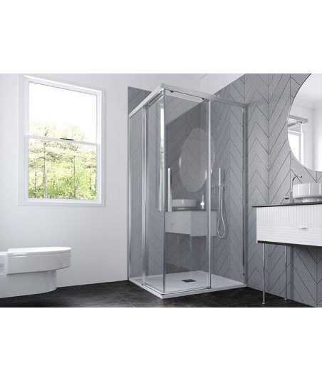 Mampara de ducha angular corredera Salma Plus | Profiltek