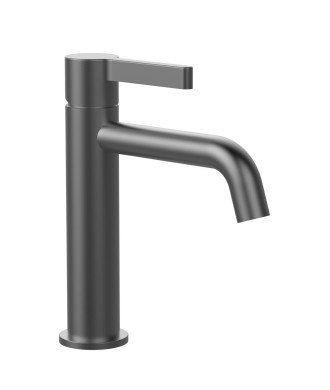 Grifo monomando de lavabo gun metal Bambú Lluvibath