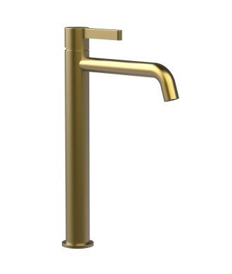 Grifo alto de lavabo oro cepillado Bambú Lluvibath