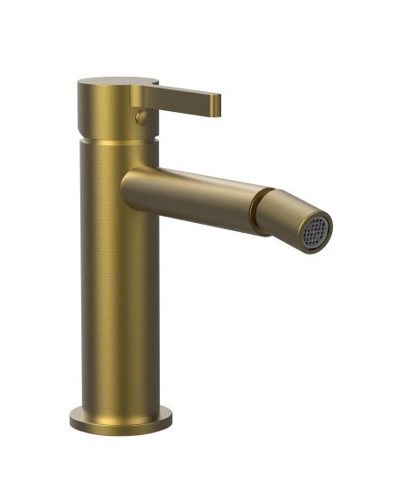 Grifo monomando de bidé oro cepillado Bambú Lluvibath