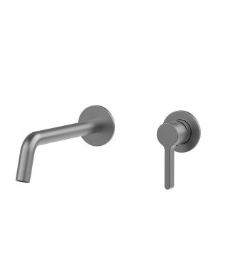 Grifo empotrado de lavabo gun metal Bambú Lluvibath