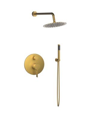 Ducha empotrada oro cepillado Bambú Lluvibath