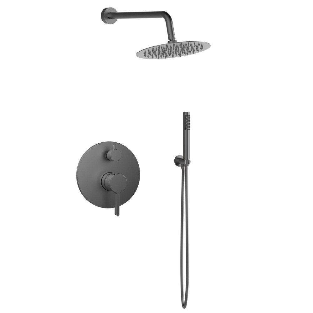 Ducha empotrada gun metal Bambú Lluvibath