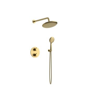 Ducha termostática empotrada oro cepillado Bambú Lluvibath