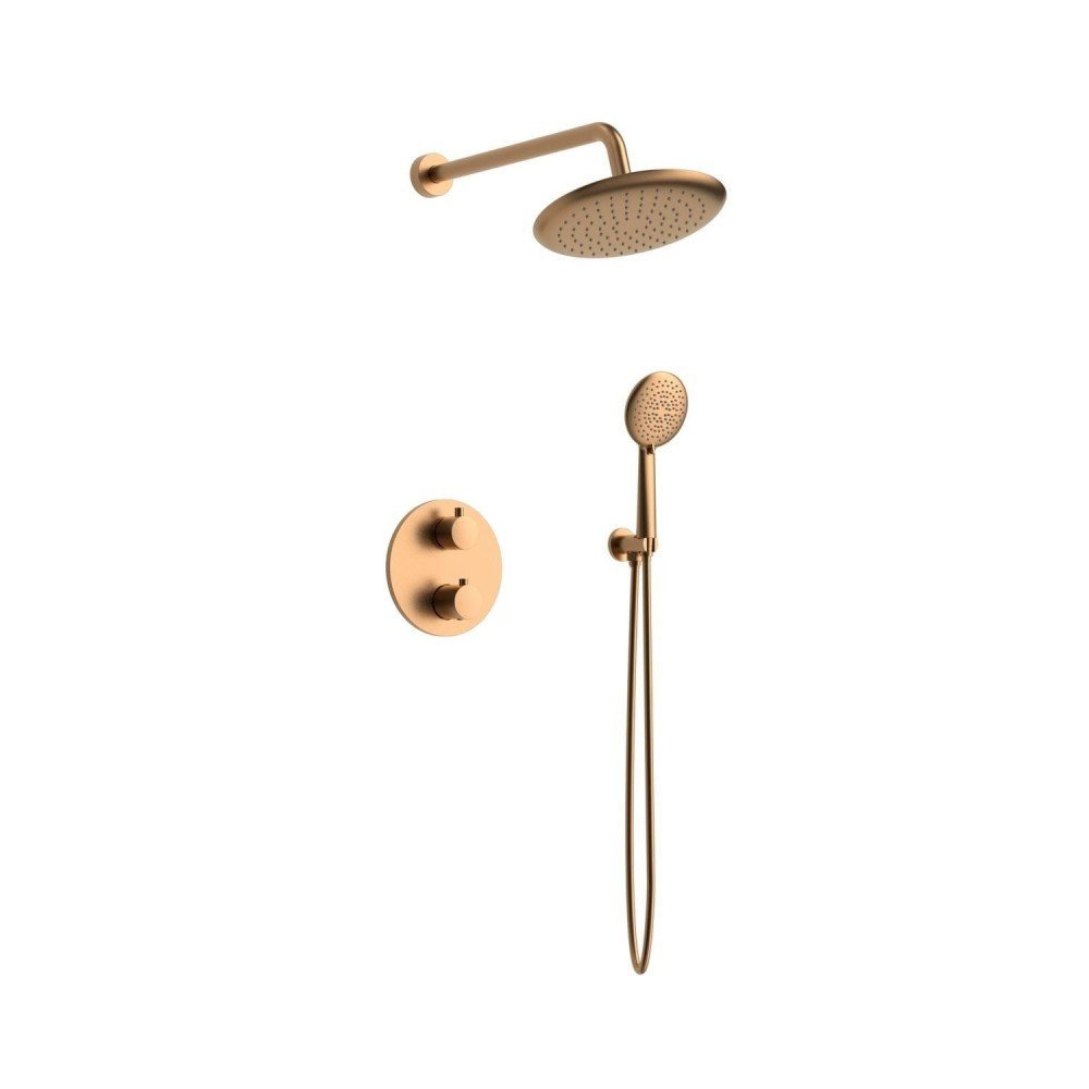 Ducha termostática empotrada bronce cepillado Bambú Lluvibath