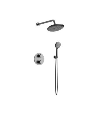 Ducha termostática empotrada gun metal Bambú Lluvibath