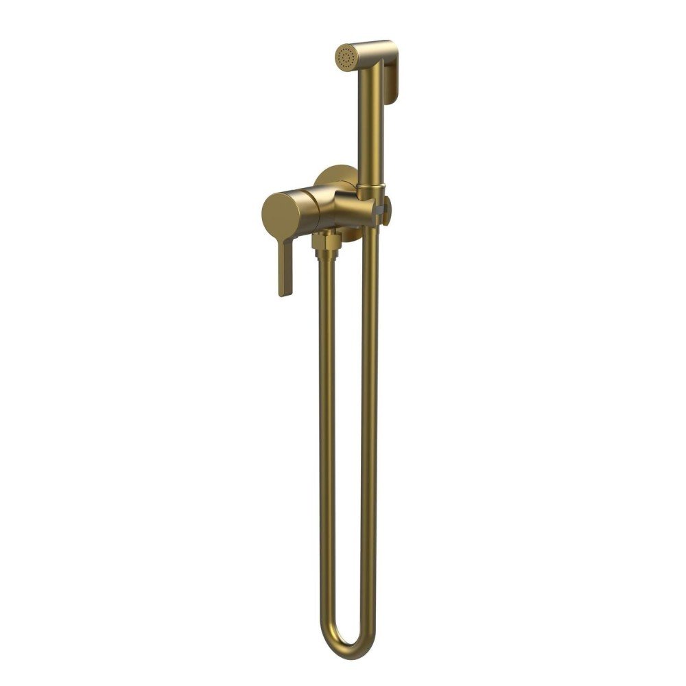 Grifo de bidé empotrado higiénico oro cepillado Bambú Lluvibath