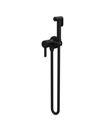 Grifo de bidé empotrado higiénico negro mate Bambú Lluvibath