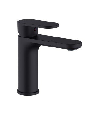 Grifo monomando de lavabo negro Aura Lluvibath