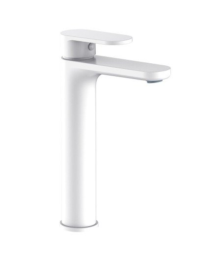 Grifo caño alto de lavabo blanco Aura Lluvibath