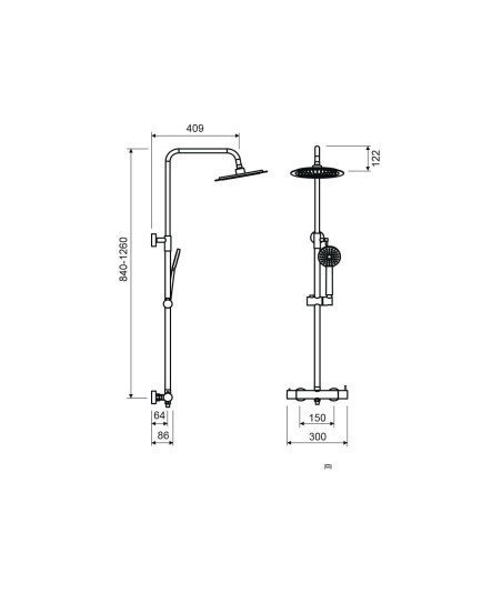 Columna de ducha Aura Lluvibath