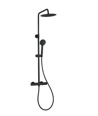 Columna de ducha termostática negro Aura Lluvibath