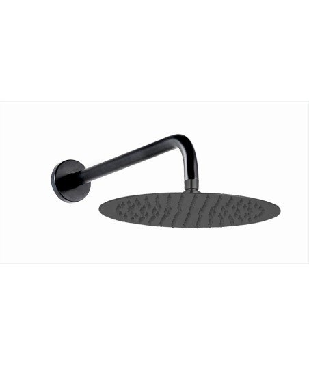 Ducha empotrada negra de pared 1 vía Aura Lluvibath