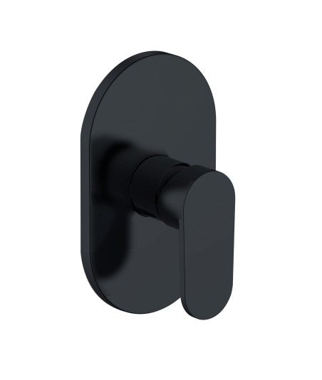 Ducha empotrada negra de techo 1 vía Aura Lluvibath