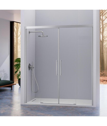 Mampara de ducha 2 fijos más 2 puertas correderas Urban
