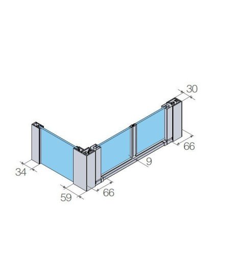 Mampara de ducha rectangular negra con dos puertas abatibles Hada plus
