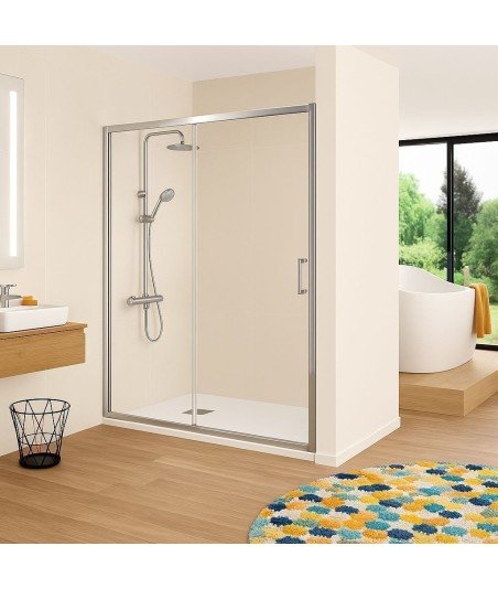 Mampara de ducha fijo más puerta corredera Bella