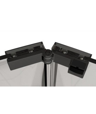 Mampara de baño negro mate plegable Prisma | Mamparas Blau